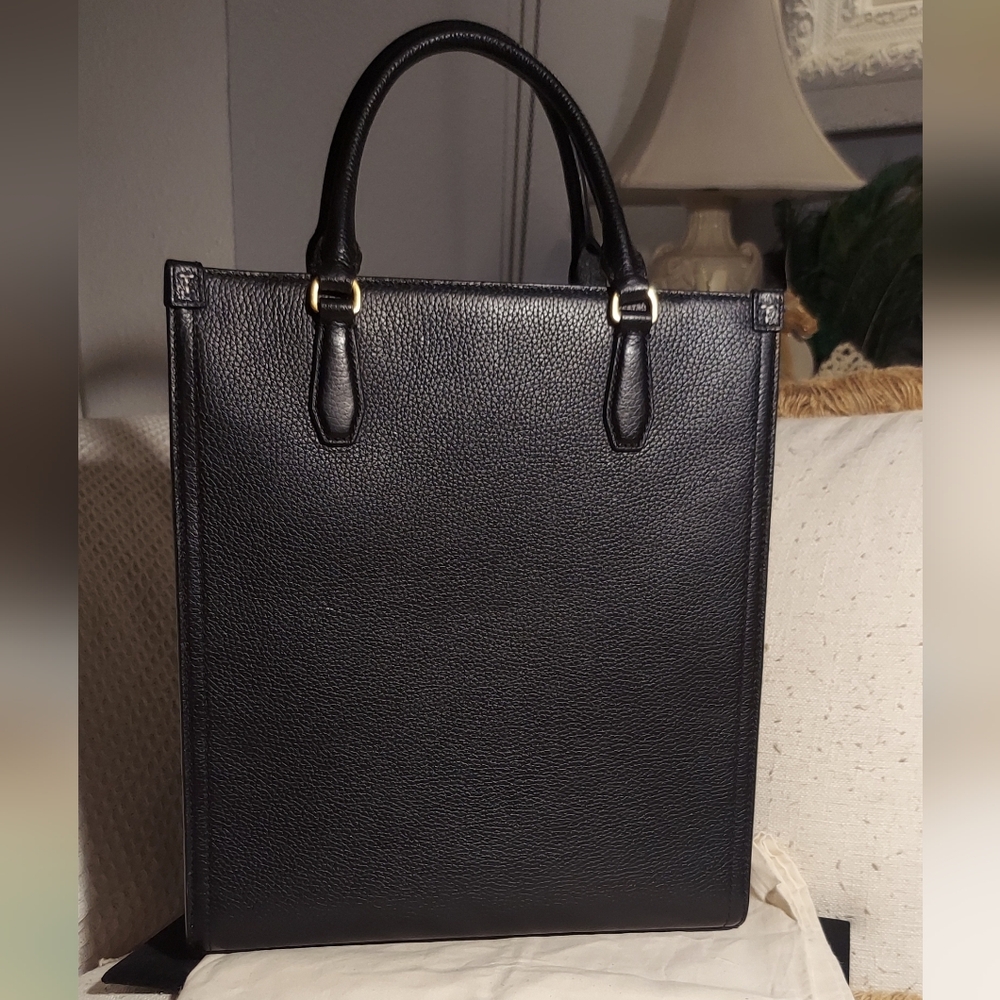 Tory Burch Black Large Pebbled Leather Blake Satchel Shoulder Bag with Dustbag - Picture 3 of 15